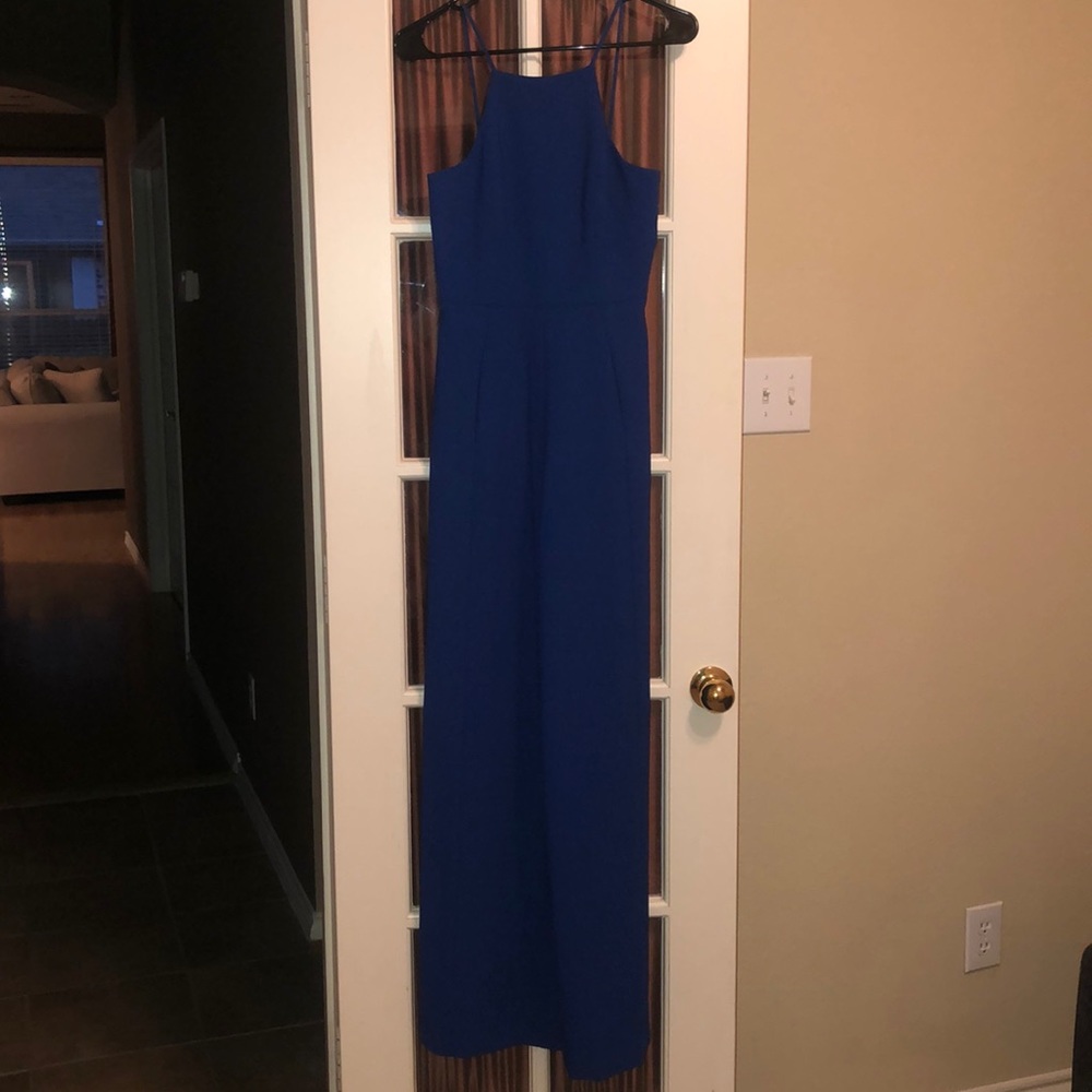 Royal blue Black Halo pebbles jumpsuit size 4